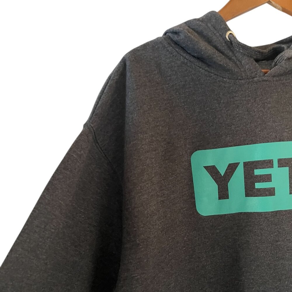 YETI Hooded Sweatshirt In Charcoal Gray Size M - Picture 3 of 11